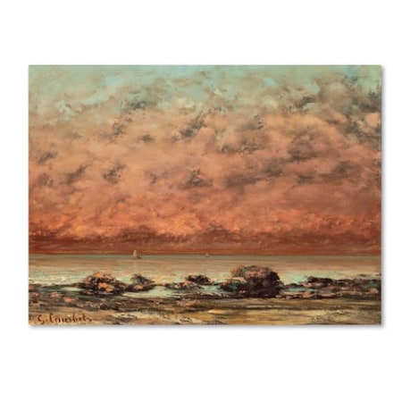 Gustave Courbet 'The Black Rocks At Trouville' Canvas Art,18x24